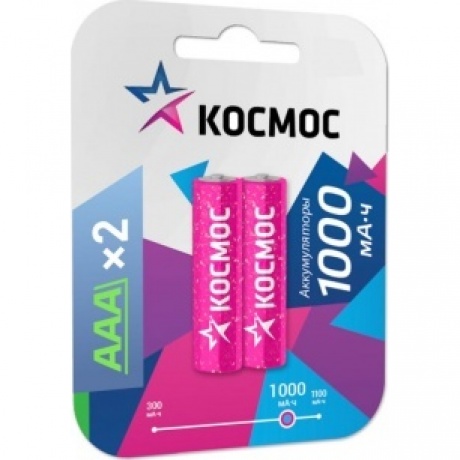 Аккумулятор Космос R03 NI-MH 1000 mAh 2BL - фото 1