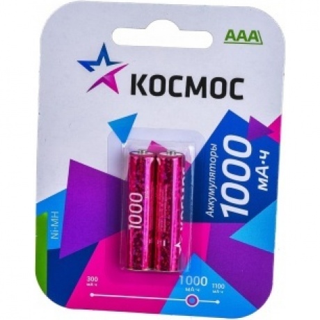 Аккумулятор Космос R03 NI-MH 1000 mAh 2BL - фото 2