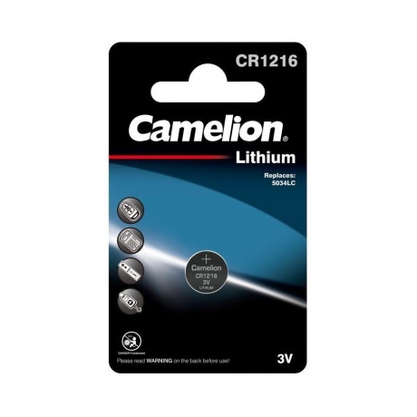 Батарейка Camelion CR1216 BL-1 (CR1216-BP1, литиевая,3V)