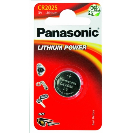 Батарейка литиевая Panasonic Lithium Power CR-2025EL/1BP в блист...