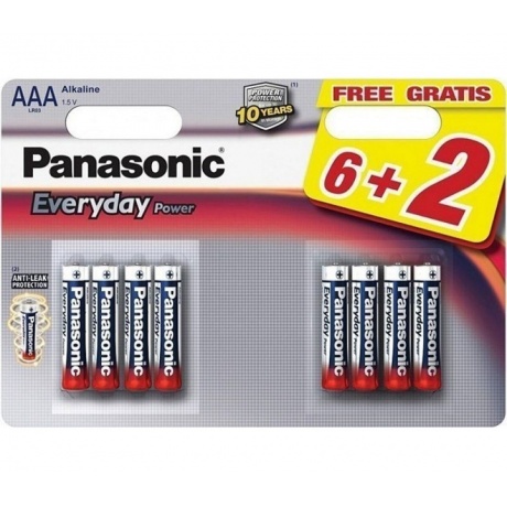 Батарейки Panasonic LR03REE/8B AAA щелочные Everyday Power multi...
