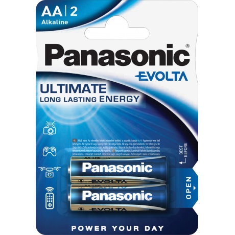 Батарейки Panasonic LR6EGE/2BP AA щелочные Evolta в блистере 2шт