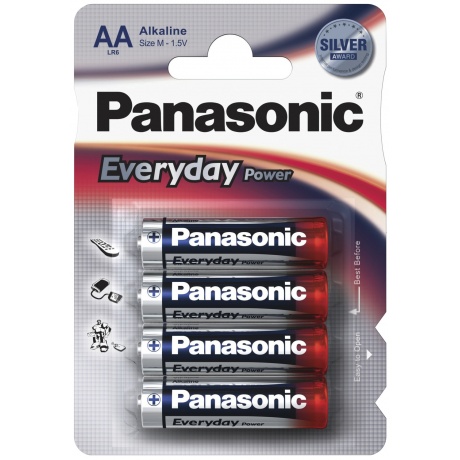 Батарейки Panasonic LR6EPS/4BP RUAA щелочные Everyday Power в бл...