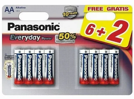 Батарейки Panasonic LR6REE/8B2F AA щелочные Everyday Power promo...