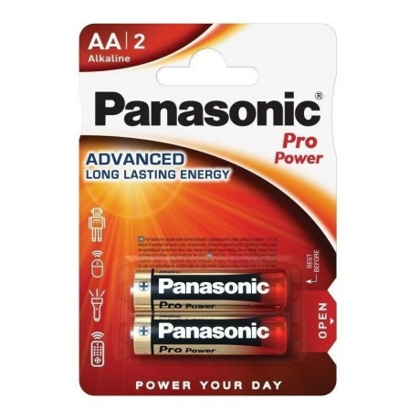 Батарейки Panasonic LR6XEG/2BP RU AA щелочные Pro Power в блисте...