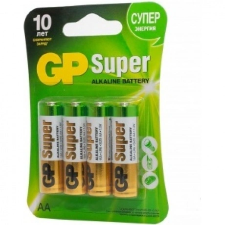 Батарейки алкалиновые GP Super Alkaline 15А АA - 4 шт. на блисте...
