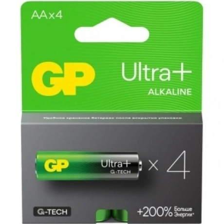 Батарейки алкалиновые GP Ultra Plus Alkaline 15А АA - 4 шт. на б...