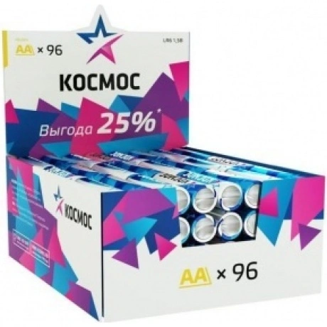 Элемент питания КОСМОС AA LR6 4 шт. шринк 96шт. дисплей бокс