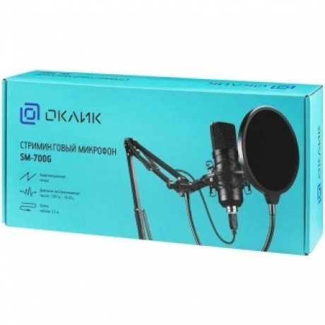 Микрофон проводной Оклик SM-700G 2.5м черный - фото 14