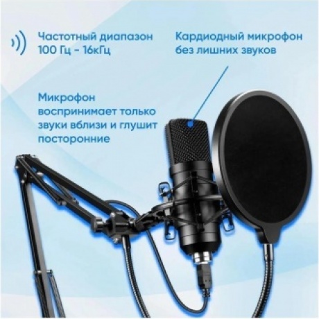 Микрофон проводной Оклик SM-700G 2.5м черный - фото 16
