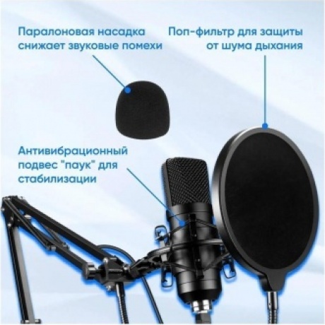 Микрофон проводной Оклик SM-700G 2.5м черный - фото 17