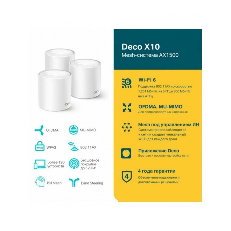 Wi-Fi система TP-Link Deco X10(3-pack) - фото 12