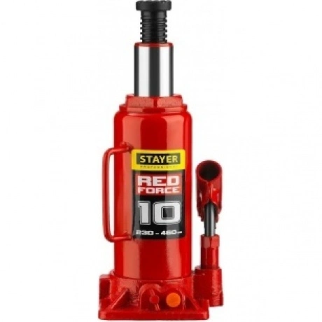Домкрат бутылочный гидравлический STAYER RED FORCE, 10т, 230-460...
