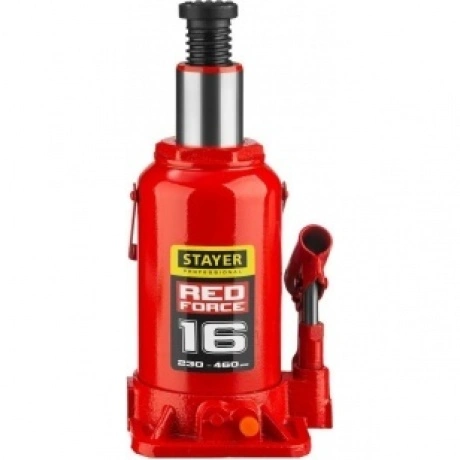 Домкрат бутылочный гидравлический STAYER RED FORCE, 16т, 230-460...