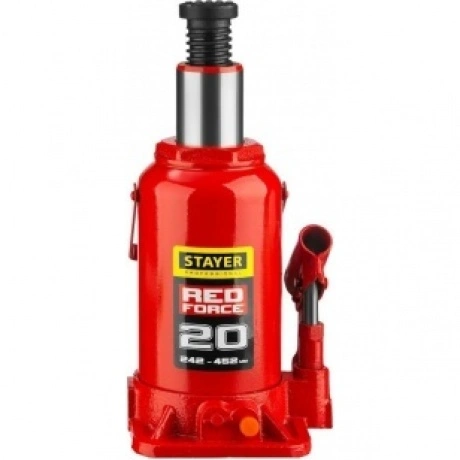 Домкрат бутылочный гидравлический STAYER RED FORCE, 20т, 242-452...