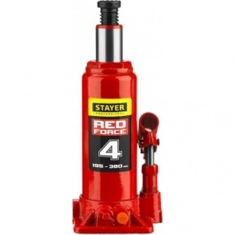 Домкрат бутылочный гидравлический STAYER RED FORCE, 4т, 195-380 ...