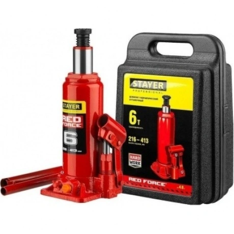 Домкрат бутылочный гидравлический STAYER RED FORCE, 6т, 216-413 ...