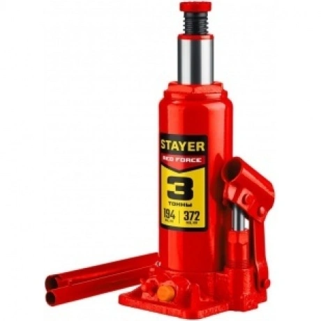 Домкрат бутылочный гидравлический STAYER RED FORCE, 3т, 194-372 ...