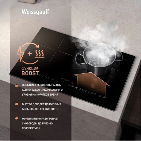 Индукционная варочная панель Weissgauff HI 412 H черная - фото 9