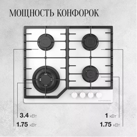 Газовая варочная панель Kuppersberg FG 66 W - фото 10