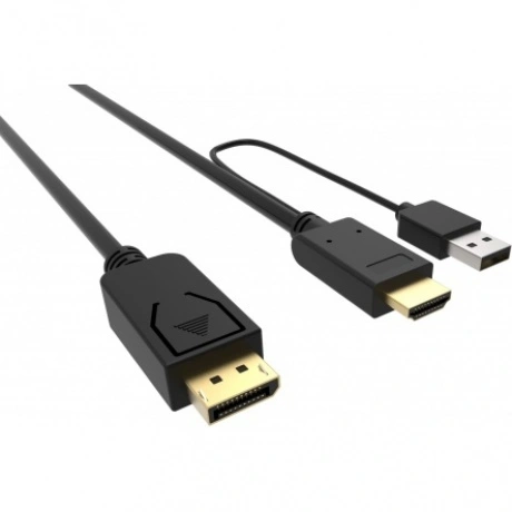 Кабель аудио-видео Buro HDMI (m)/DisplayPort (m) 3м. Позолоченны...