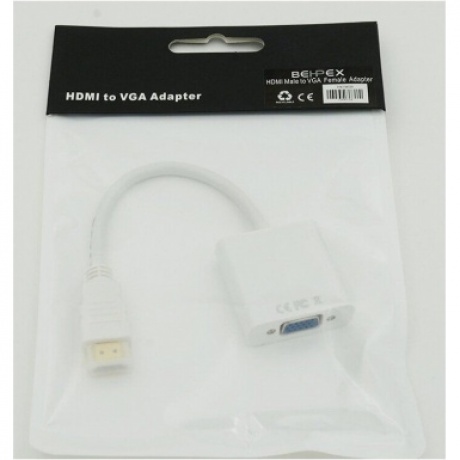 Переходник HDMI (m) VGA (f) 0.1м белый - фото 2