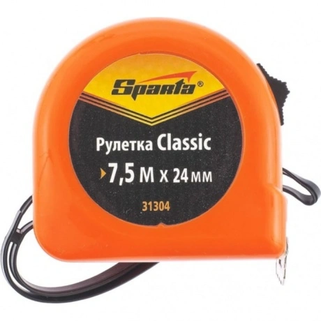 Рулетка Classic, 7.5 м х 24 мм, пластиковый корпус Sparta