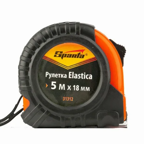 Рулетка Elastica, 5 м х 18 мм, обрезиненный корпус Sparta (31312...