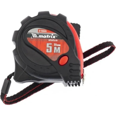 Рулетка Status magnet 3 fixations, 5 м х 25 мм, обрезиненный кор...