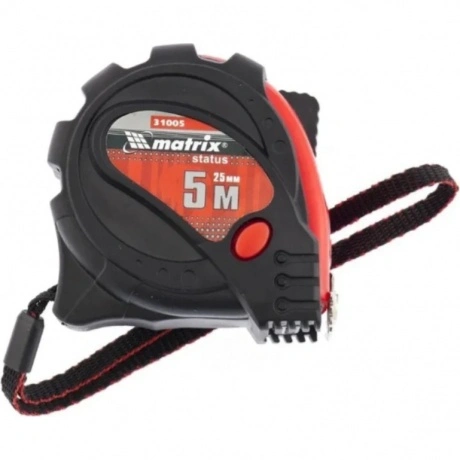 Рулетка Status magnet 3 fixations, 5 м х 25 мм, обрезиненный кор...