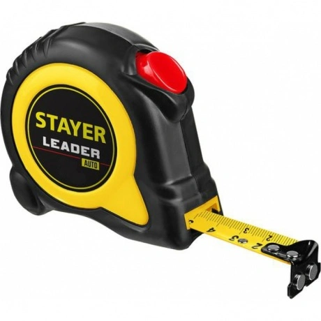 Рулетка Stayer LEADER 5м/19мм с автостопом в ударостойком обрези...