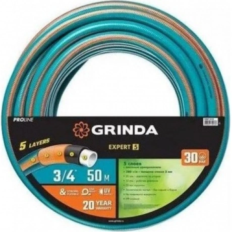 Шланг поливочный GRINDA EXPERT 5, 3/4? 50 м, 30 атм, пятислойный...