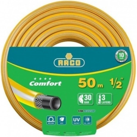 Шланг поливочный RACO COMFORT, 1/2?, 50 м, 30 атм, трёхслойный, ...