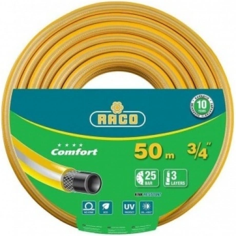 Шланг поливочный RACO COMFORT, 3/4?, 50 м, 25 атм, трёхслойный, ...