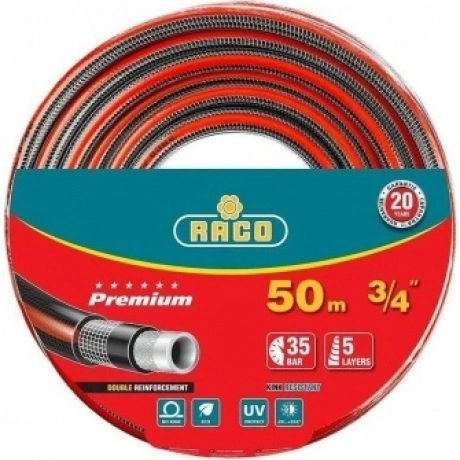 Шланг поливочный RACO PREMIUM, 3/4?, 50 м, 35 атм, пятислойный, ...