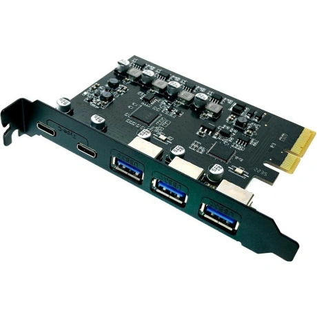 Контроллер Espada  PCI-E, USB 3.2 Gen2(3xUSB-A, 2xUSB-C) (PCIeU3...
