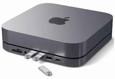 Док станция с подставкой Satechi Mac Mini Stand & Hub для Mac Mi...