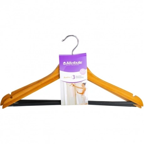 Набор вешалок универсальных BAMBOO 44см 3шт ATTRIBUTE HANGER