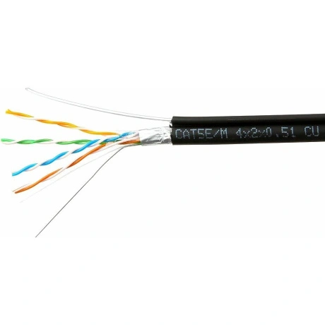 Кабель SkyNet Light CSL-FTP-4-CU-OUT/100, FTP, кат.5e, 100м, чер...