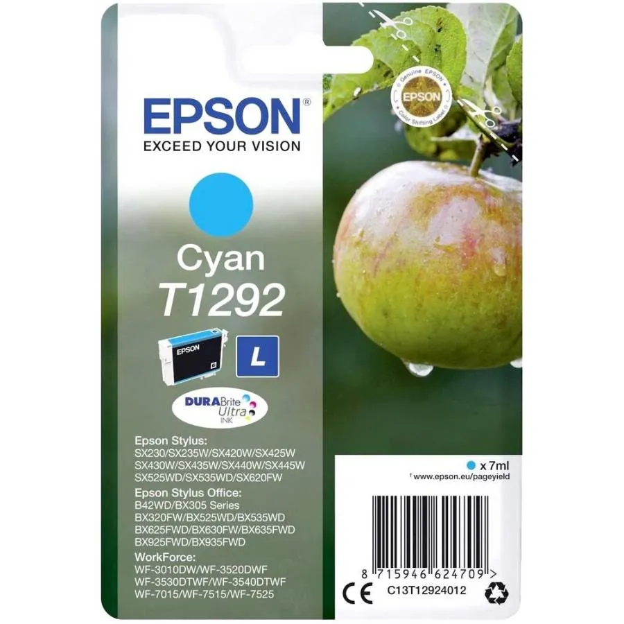 Картридж Epson T1292 (C13T12924012) для Epson SX420W/BX305F, голубой