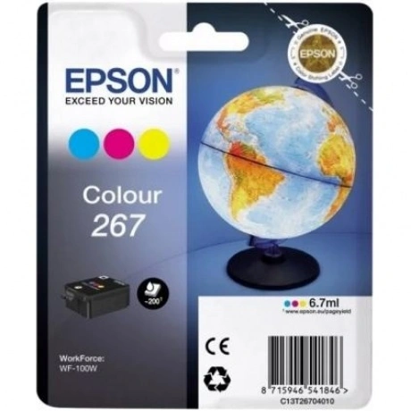 Картридж Epson T267 (C13T26704010) для Epson WF-100W, голубой/пу...