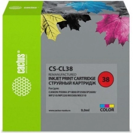 Картридж Cactus CS-CL38 голубой/пурпурный/желтый