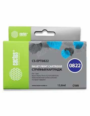 Картридж Cactus CS-EPT0822 голубой