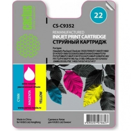 Картридж Cactus CS-C9352 для №22 HP DeskJet 3920/3940/D1360/D146...