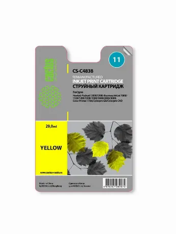 Картридж струйный Cactus CS-C4838 №11 желтый для HP 2000/2500/BI...