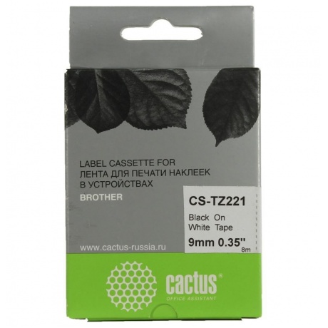 Картридж ленточный Cactus CS-TZ221 черный для Brother 1010/1280/...
