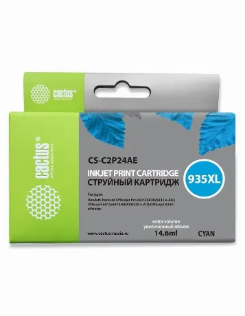 Картридж струйный Cactus CS-C2P24AE №935XL голубой (14.6мл) для ...