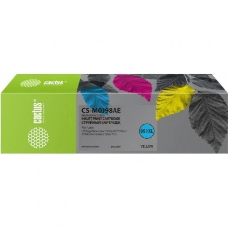 Картридж струйный Cactus 991XL CS-M0J98AE желтый (250мл) для HP ...
