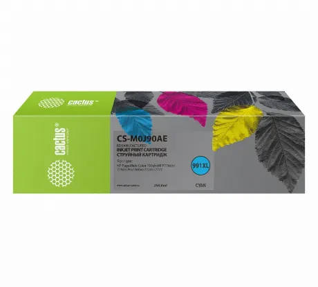 Картридж струйный Cactus 991XL CS-M0J90AE голубой (250мл) для HP...