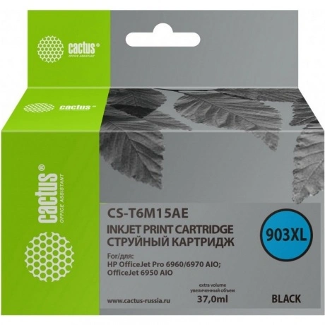 Картридж струйный Cactus №903XL CS-T6M15AE черный (37мл) для HP ...